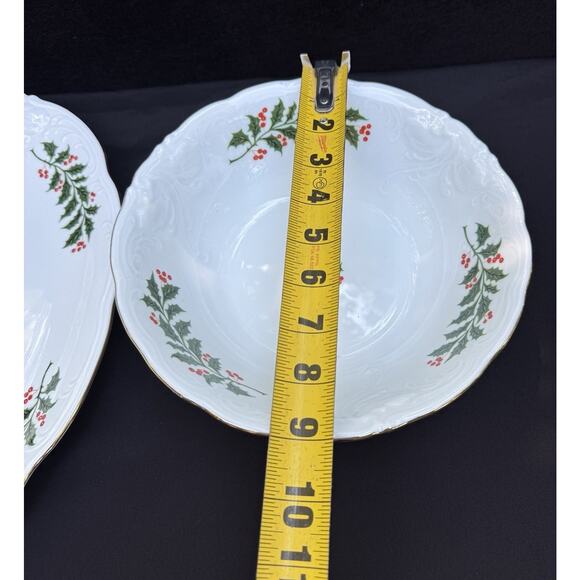 Vintage Royal Kent Christmas Holiday Holly Poland Serving Platter & Bowl Nice! - Picture 5 of 9
